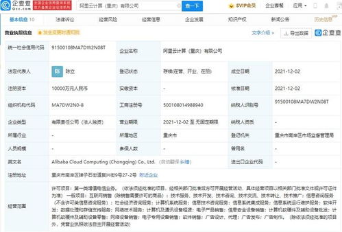 阿里云于重庆成立新公司，强化西南地区数据处理与存储服务布局